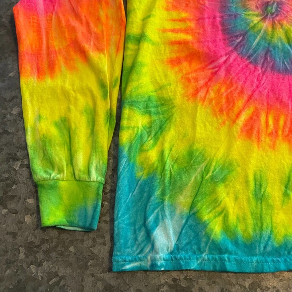 Alvin’s Island Surf Company Neon Tie Dye Long Sleeve Tee Shirt Mens Small Medium - Picture 5 of 10